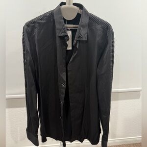 Long sleeve shirt with stone studded .